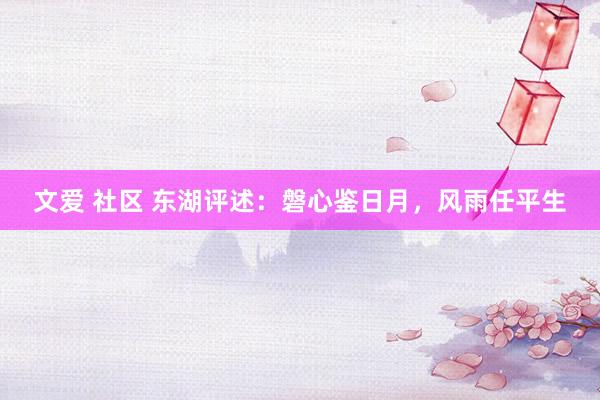 文爱 社区 东湖评述：磐心鉴日月，风雨任平生