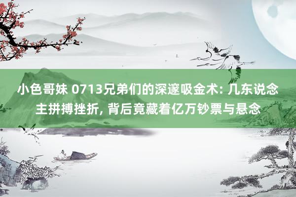 小色哥妹 0713兄弟们的深邃吸金术: 几东说念主拼搏挫折， 背后竟藏着亿万钞票与悬念