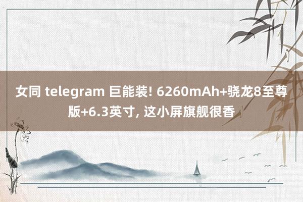 女同 telegram 巨能装! 6260mAh+骁龙8至尊版+6.3英寸， 这小屏旗舰很香