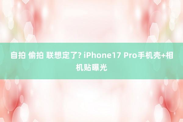 自拍 偷拍 联想定了? iPhone17 Pro手机壳+相机贴曝光