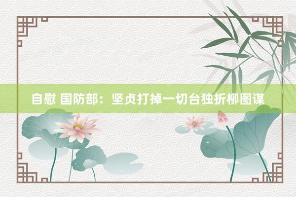 自慰 国防部：坚贞打掉一切台独折柳图谋